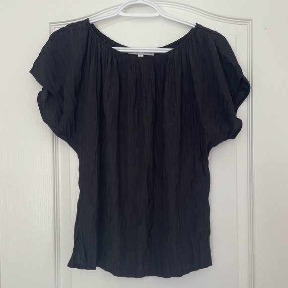 Uniqlo ines de la fressange Crinkle Black shirt - Picture 1 of 4